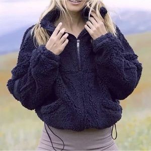 FREE PEOPLE Nantucket Fleece Half Zip Pullover NWT